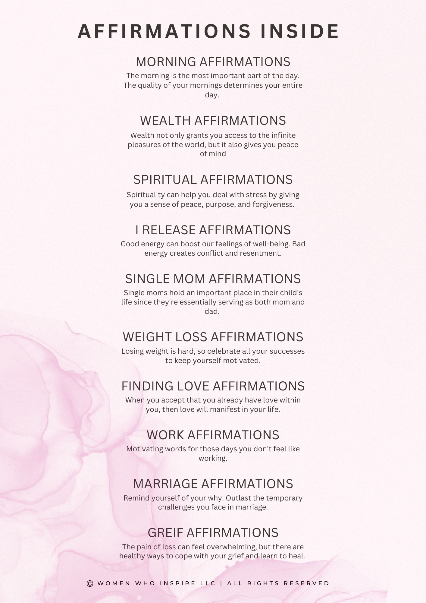 300+ Powerful Positive Affirmations E-book