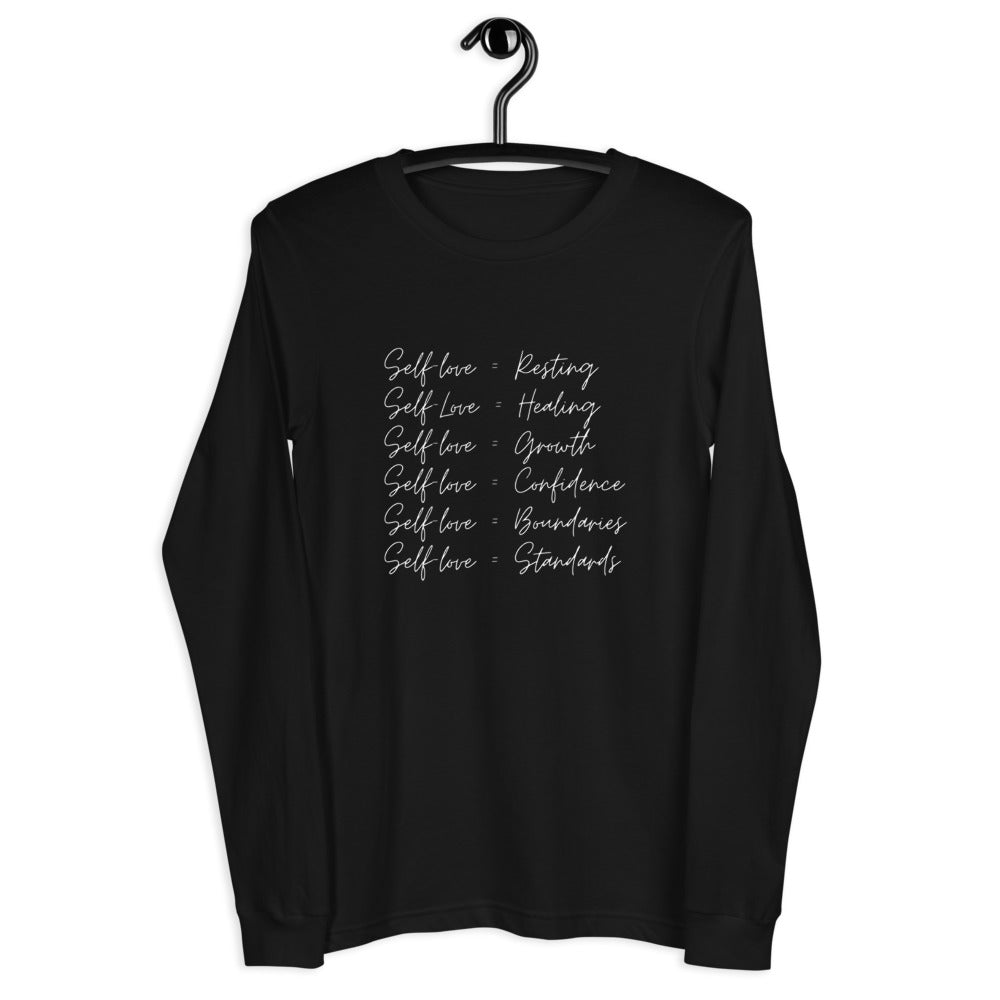 "SELF-LOVE" Long Sleeve Tee (Black)