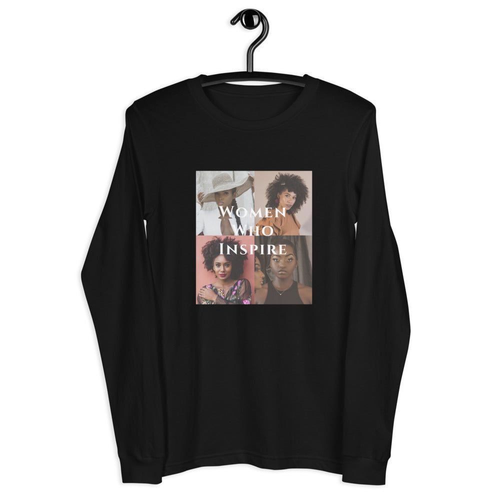 "WOMEN WHO INSPIRE" Black Queens Long Sleeve Tee